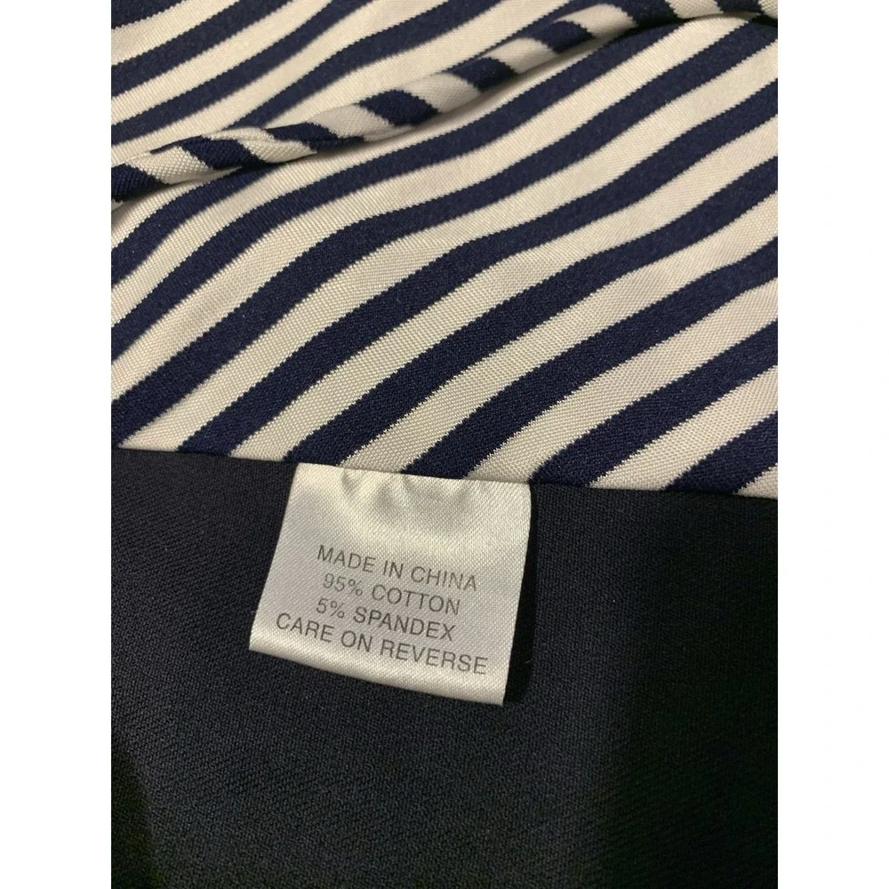 St John Sport Nautical Zip Front Jacket Womens Size Medium Yacht Rope Navy White